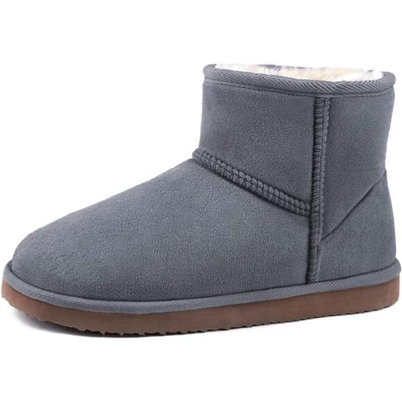 Women's Cozy Short Bootie Slippers, Winter Warm Hard Bottom House Shoes - Picture 1 of 7